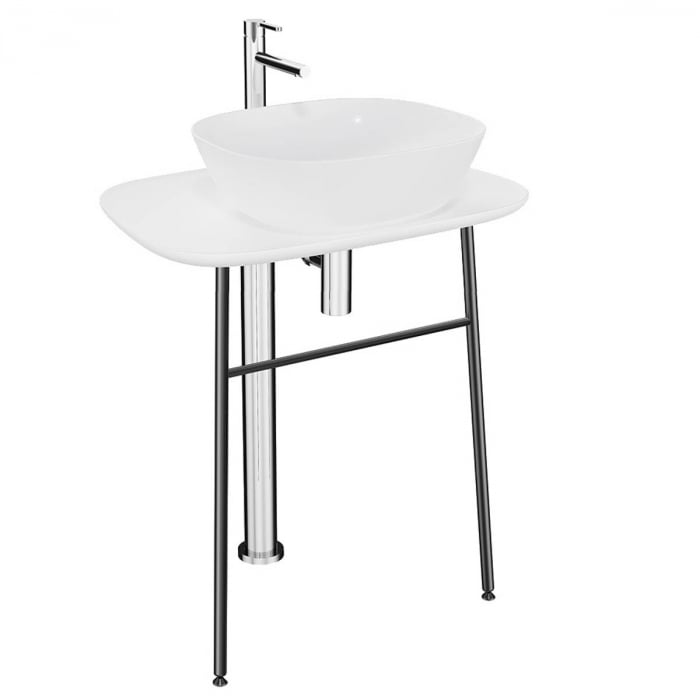 freestanding Unitate de baza lavoar baie, 70cm, inalt, alb mat   64055