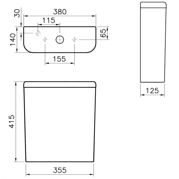 Rezervor WC cu alimentare inferioara, 2.5/4 lt mecanism de spalare cu dubla evacuare inclus | 5783B003-5450 [2]