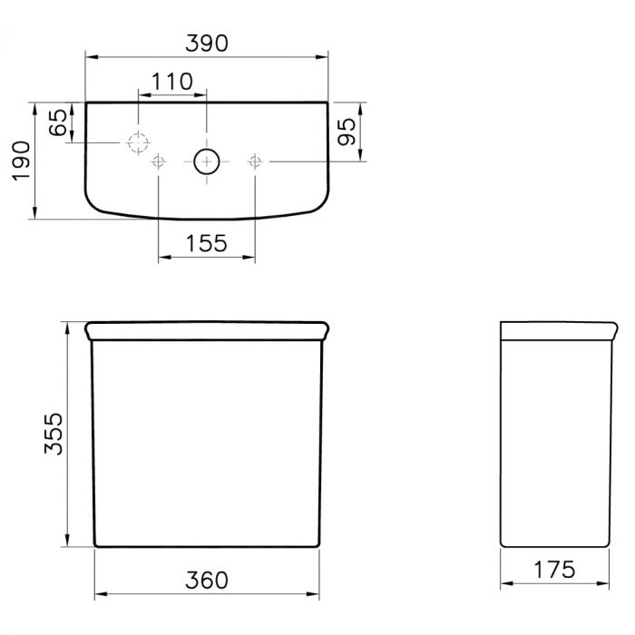 Rezervor WC cu alimentare inferioara | 4161B003-1619 [2]