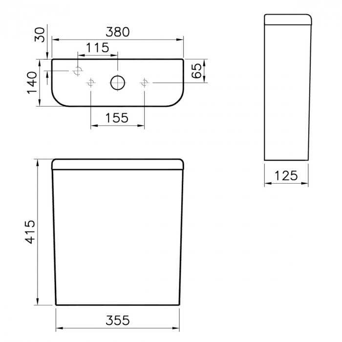 Rezervor WC cu alimentare inferioara alb, 3/6 mechanismul de evacuare inclus | 5783B003-5563 [2]