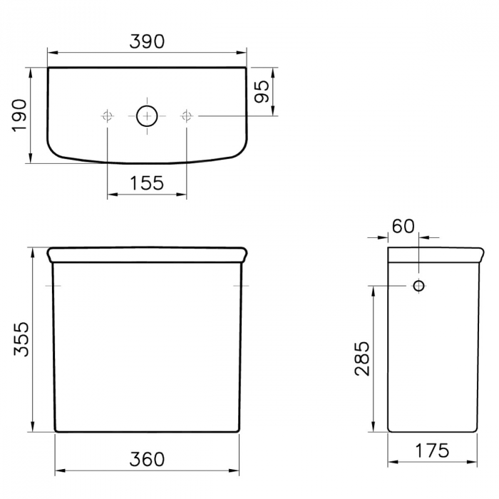 Rezervor WC cu alimentare pe lateral | 4161B003-1620 [2]