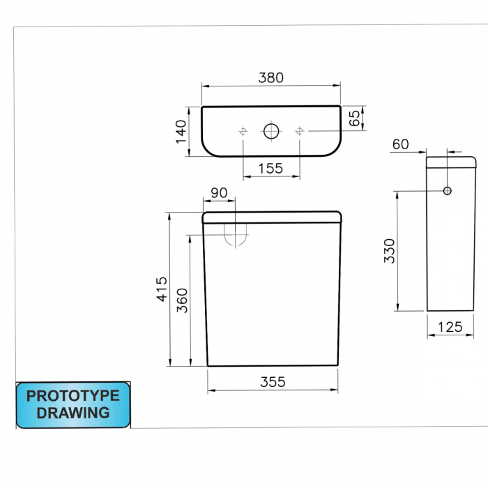Rezervor WC cu alimentare pe spate sau lateral alb | 5783L003-1253 [2]