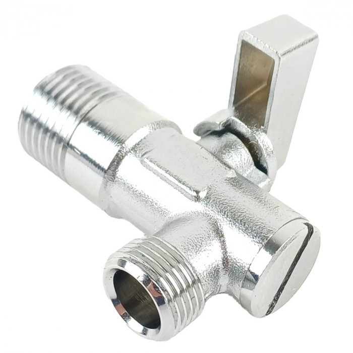Robinet coltar cu filtru, filet alimentare G1/2 iesire G3/4, maneta metalica, 1/2”x3/8” | A45200EXP [9]