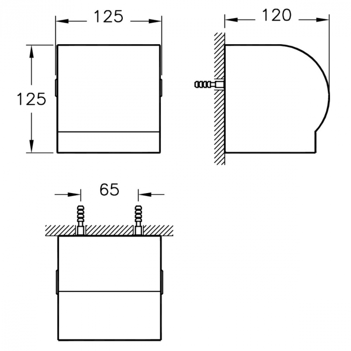 Suport hartie igienica, industrial, din inox | A44381 [2]