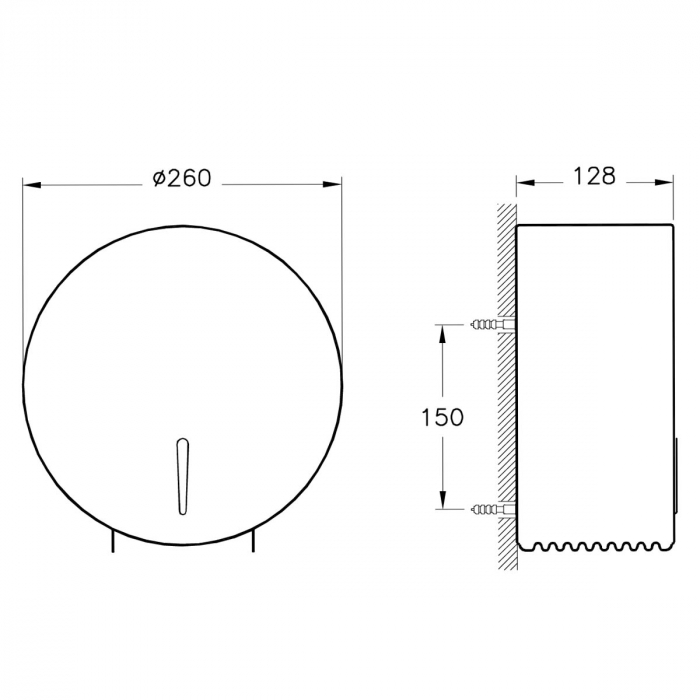 Suport hartie igienica, industrial, din inox | A44971 [2]