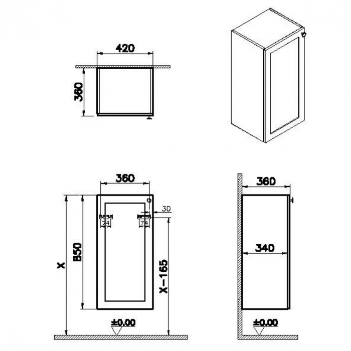 Lower unit, 40cm, alb mat, stanga | 68545 [2]