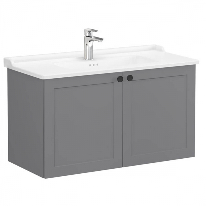 Unitate de baza lavoar baie, cu usi 100cm, mat grey, cu classical lavoar   chiuveta baie    68745