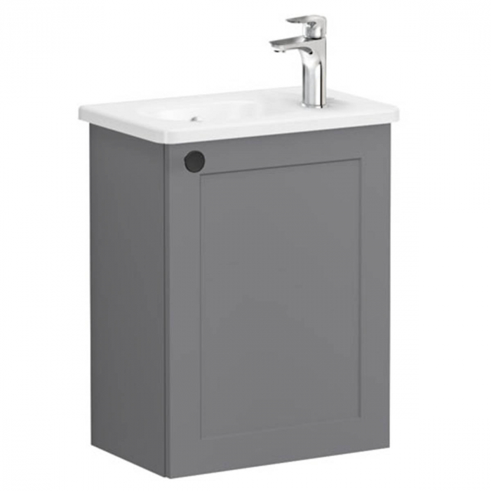 Unitate de baza lavoar baie, cu usi, 45cm, compact, cu dreapta orificiu pentru baterie, mat grey, cu rounded lavoar chiuveta baie dreapta 68626