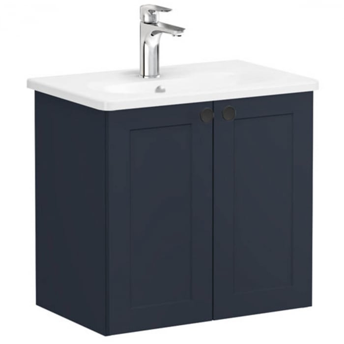 Unitate de baza lavoar baie, cu usi 60cm compact, mat dark albastru, cu rounded lavoar   chiuveta baie    68643