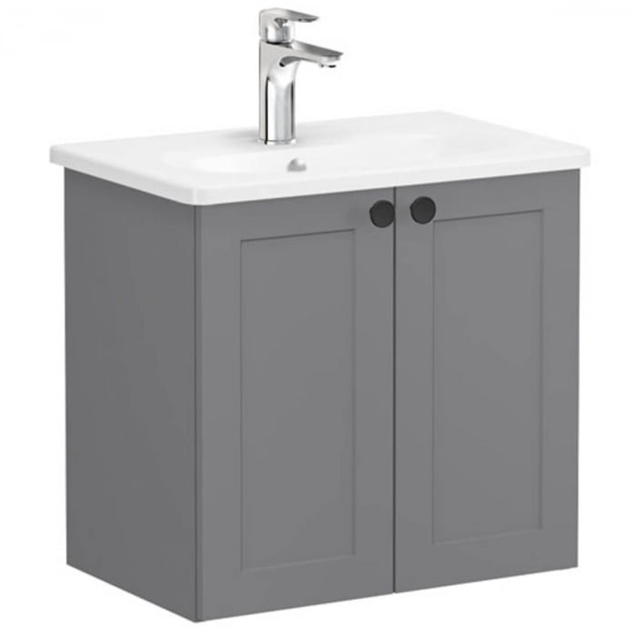 Unitate de baza lavoar baie, cu usi 60cm compact, mat grey, cu rounded lavoar   chiuveta baie    68640