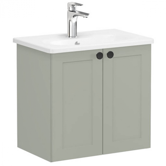 Unitate de baza lavoar baie, cu usi 60cm compact, mat retro green, cu rounded lavoar chiuveta baie 68644