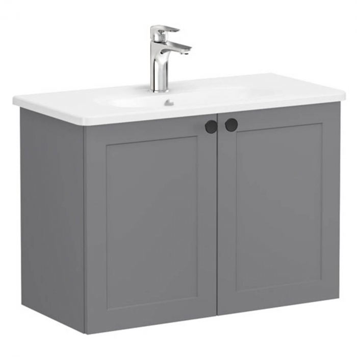 Unitate de baza lavoar baie, cu usi 80cm, compact, mat grey, cu rounded lavoar   chiuveta baie    68654