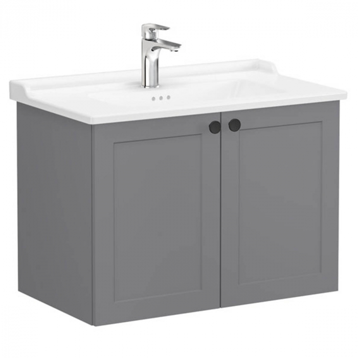 Unitate de baza lavoar baie, cu usi 80cm, mat grey, cu classical lavoar   chiuveta baie    68724