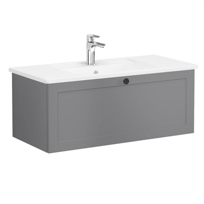 Unitate de baza lavoar baie, cu un sertar 100cm, mat grey, cu angular lavoar chiuveta baie 68815