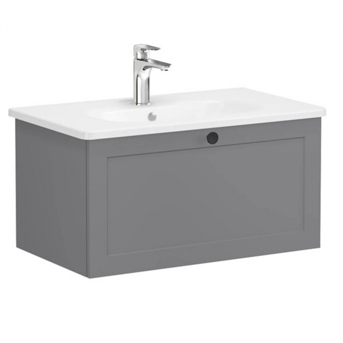 Unitate de baza lavoar baie, cu un sertar 80cm, mat grey, cu rounded lavoar chiuveta baie 68801