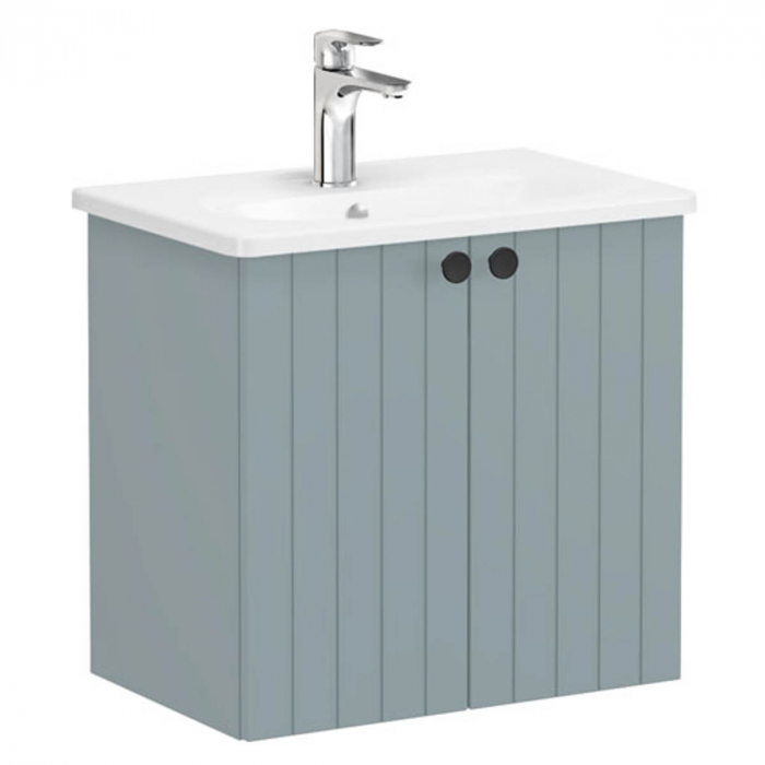 Unitate de baza lavoar baie, cu usi 60cm compact, mat fijord green, cu rounded lavoar chiuveta baie 69215