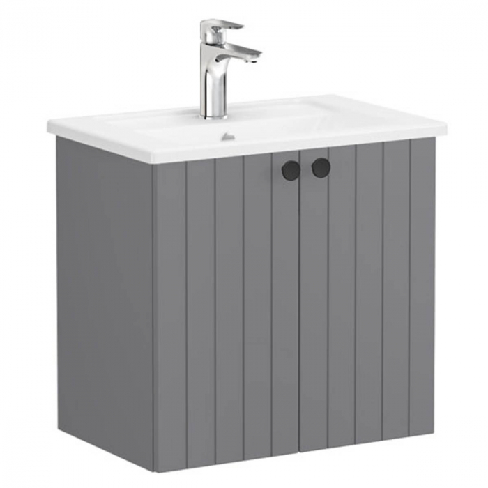 Unitate de baza lavoar baie, cu usi 60cm compact, mat grey, cu angular lavoar chiuveta baie 69207