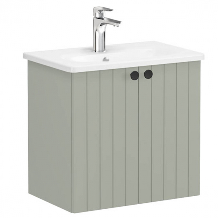 Unitate de baza lavoar baie, cu usi 60cm compact, mat retro green, cu rounded lavoar chiuveta baie 69218