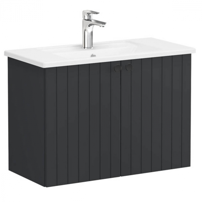 Unitate de baza lavoar baie, cu usi 80cm, compact, mat graphite, cu angular lavoar   chiuveta baie    69223