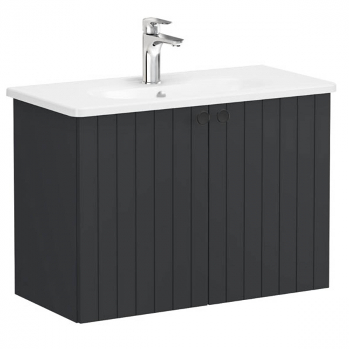 Unitate de baza lavoar baie, cu usi 80cm, compact, mat graphite, cu rounded lavoar chiuveta baie 69230