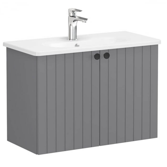 Unitate de baza lavoar baie, cu usi 80cm, compact, mat grey, cu rounded lavoar   chiuveta baie    69228