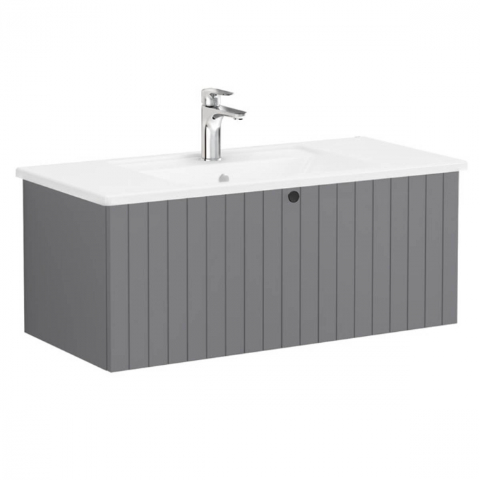 Unitate de baza lavoar baie, cu un sertar 100cm, mat grey, cu angular lavoar   chiuveta baie    69389