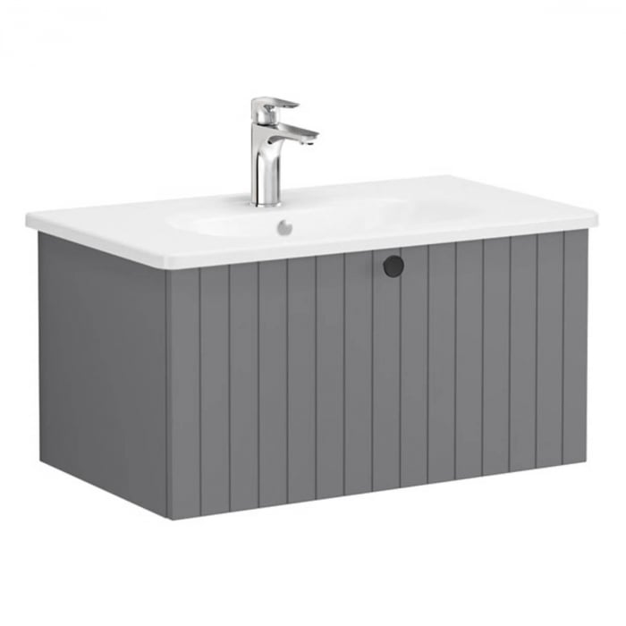 Unitate de baza lavoar baie, cu un sertar 80cm, mat grey, cu rounded lavoar   chiuveta baie    69375