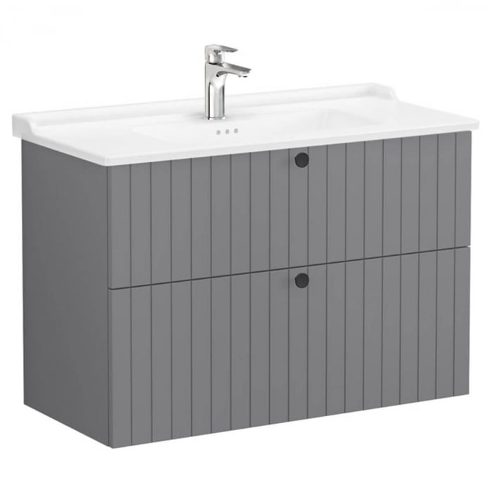 Unitate de baza lavoar baie, cu doua sertare 100cm, mat grey, cu classical lavoar   chiuveta baie    69466