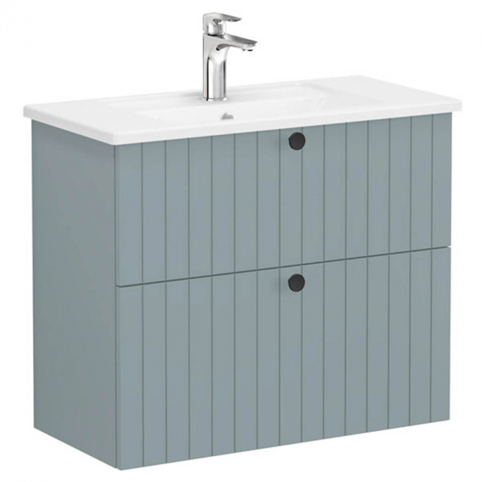 Unitate de baza lavoar baie, cu doua sertare, compact 80cm, mat fijord green, cu angular lavoar chiuveta baie 69250