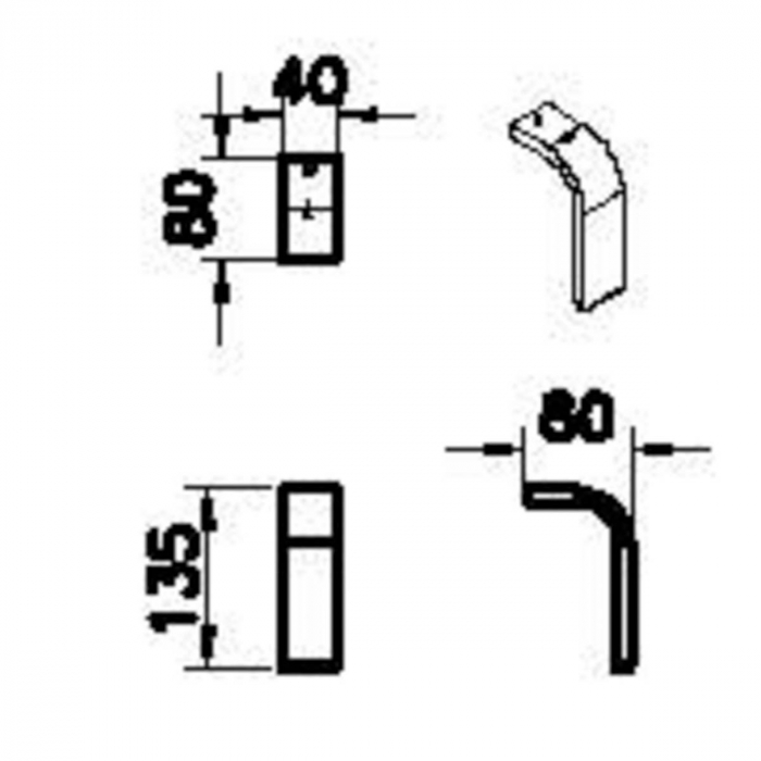 Set 4 picioare pentru mobila de baie crom, latime 40mm, inaltime 135mm | 66520 [2]