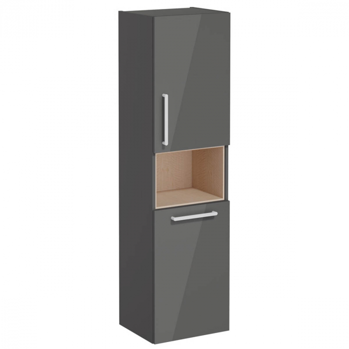 tall unit, 40cm, scurt, cu laundry basket, inalt gloss anthracite, dreapta | 66230 [1]