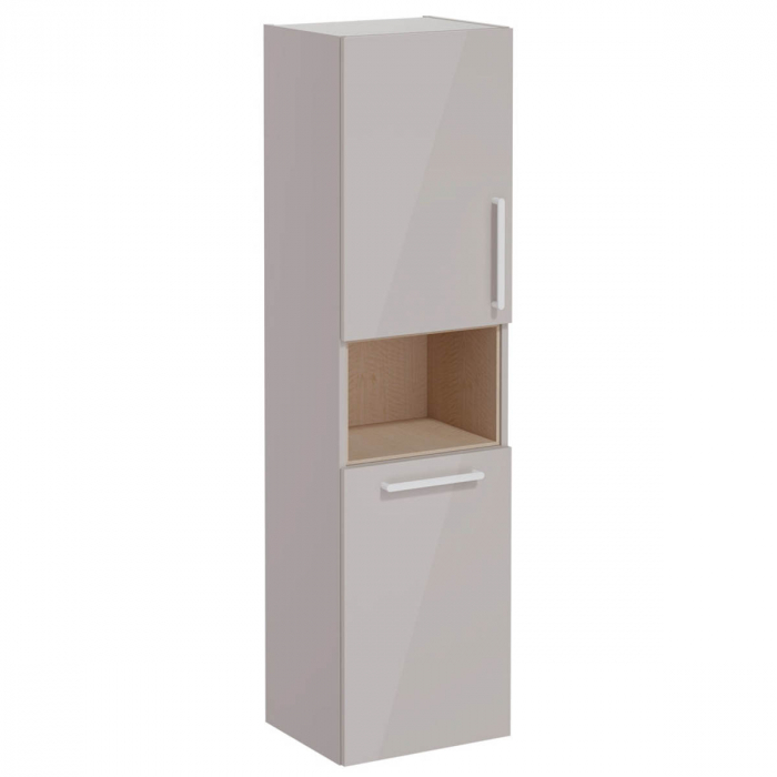 tall unit, 40cm, scurt, cu laundry basket, inalt gloss sahara beige, stanga | 66238 [1]