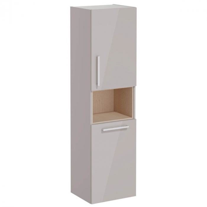 tall unit, 40cm, scurt, cu laundry basket, inalt gloss sahara beige, dreapta | 66232 [1]