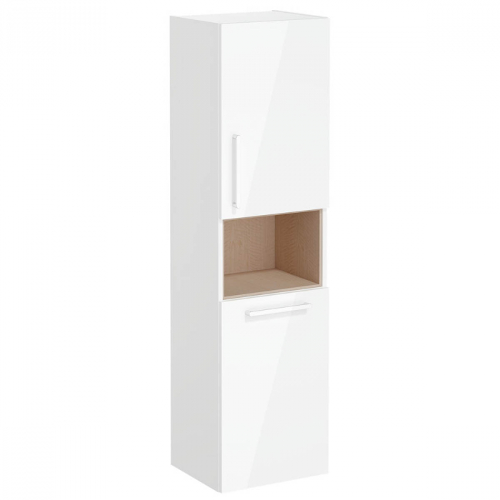 tall unit, 40cm, scurt, cu laundry basket, inalt gloss alb, dreapta | 66231 [1]
