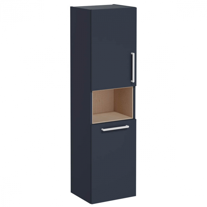 tall unit, 40cm, scurt, cu laundry basket, mat dark albastru, stanga | 68008 [1]