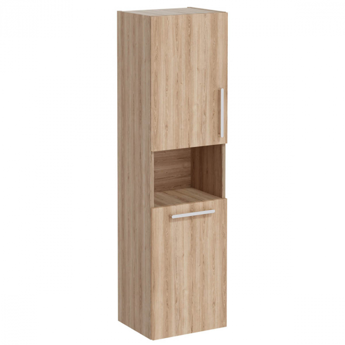 tall unit, 40cm, scurt, cu laundry basket, natural oak, stanga | 66235 [1]