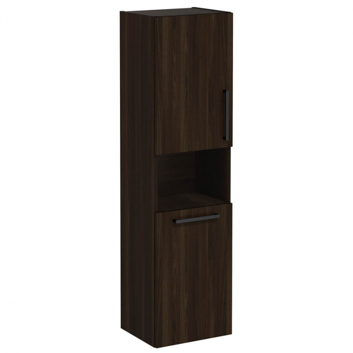 tall unit, 40cm, scurt, cu laundry basket, walnut, stanga | 66234 [1]