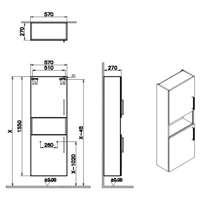 tall unit, compact, scurt, cordoba | 68017 [2]