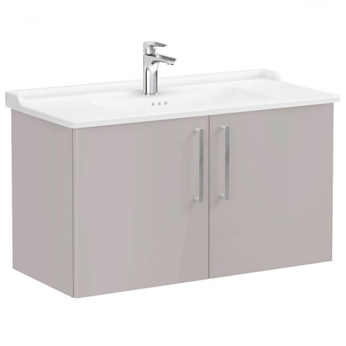 Unitate de baza lavoar baie, cu usi 100cm, inalt gloss sahara beige, cu classical lavoar   chiuveta baie    68177