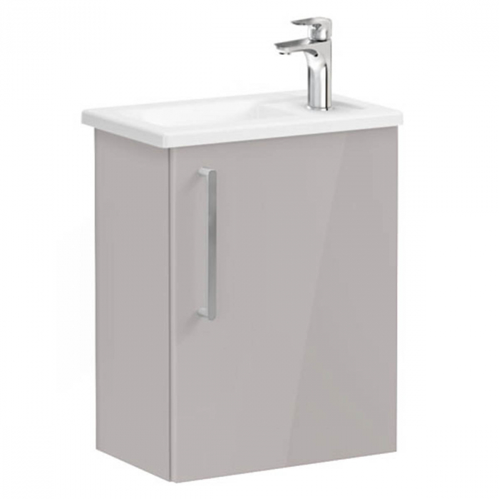 Unitate de baza lavoar baie, cu usi, 45cm, compact, cu dreapta orificiu pentru baterie, inalt gloss sahara beige, cu angular lavoar chiuveta baie dreapta 66332