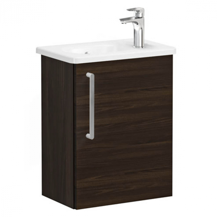 Unitate de baza lavoar baie, cu usi, 45cm, compact, cu dreapta orificiu pentru baterie, walnut, cu rounded lavoar chiuveta baie dreapta 66325