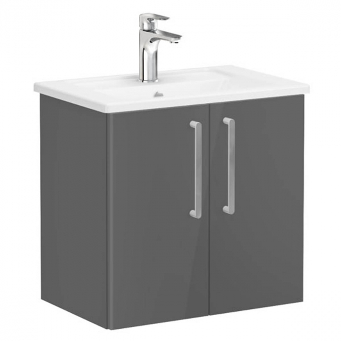 Unitate de baza lavoar baie, cu usi 60cm compact, inalt gloss anthracite, cu angular lavoar   chiuveta baie    66364