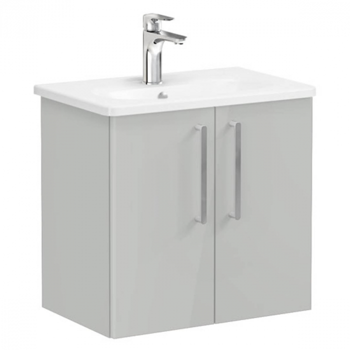 Unitate de baza lavoar baie, cu usi 60cm compact, inalt gloss pearl grey, cu rounded lavoar   chiuveta baie    66371