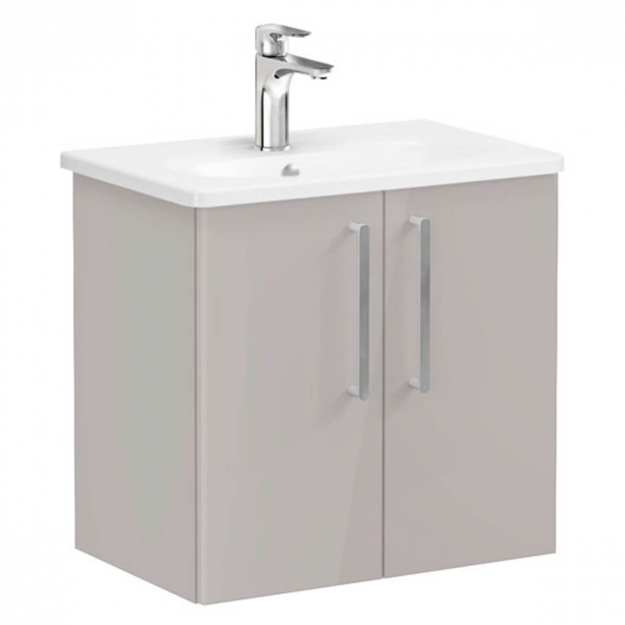 Unitate de baza lavoar baie, cu usi 60cm compact, inalt gloss sahara beige, cu rounded lavoar chiuveta baie 66369