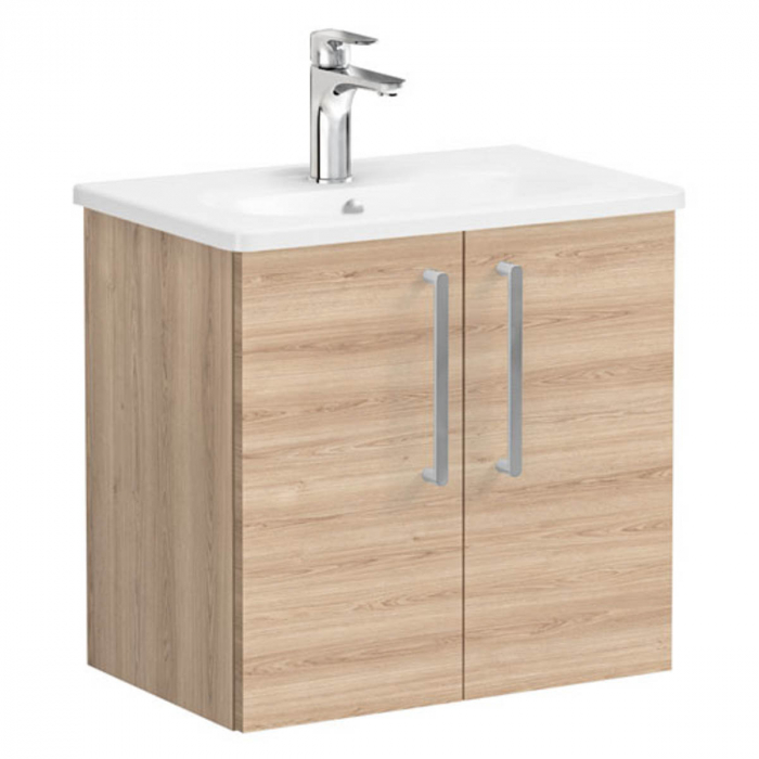 Unitate de baza lavoar baie, cu usi 60cm compact, natural oak, cu rounded lavoar   chiuveta baie    66363