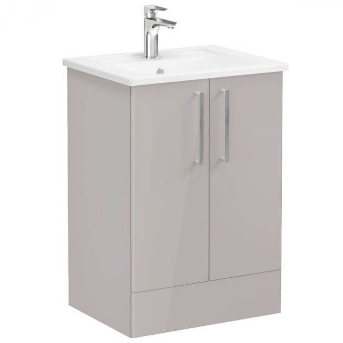 Unitate de baza lavoar baie, cu usi 60cm pe pardoseala, inalt gloss sahara beige, cu angular lavoar   chiuveta baie    66380