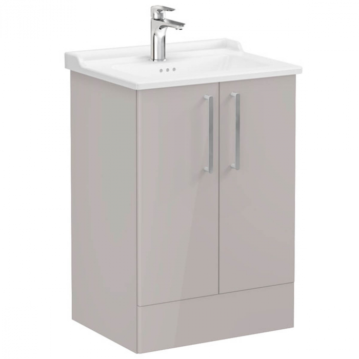 Unitate de baza lavoar baie, cu usi 60cm pe pardoseala, inalt gloss sahara beige, cu classical lavoar chiuveta baie 68195