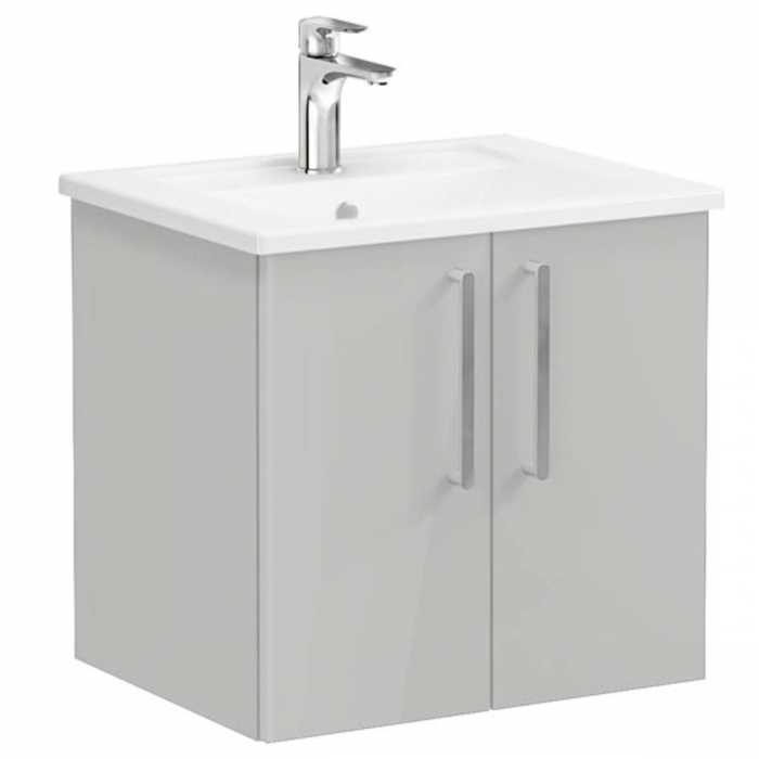 Unitate de baza lavoar baie, cu usi 60cm inalt gloss pearl grey, cu angular lavoar   chiuveta baie    66358