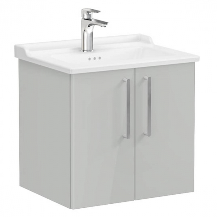 Unitate de baza lavoar baie, cu usi 60cm inalt gloss pearl grey, cu classical lavoar chiuveta baie 68139