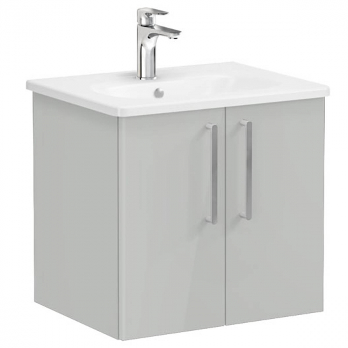 Unitate de baza lavoar baie, cu usi 60cm inalt gloss pearl grey, cu rounded lavoar   chiuveta baie    66359